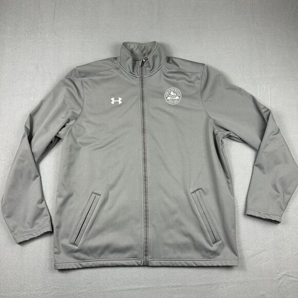 Under Armour Coors Light Jacket Mens XL Gray Coldgear Zip Soft‎ Shell Winbreaker - Picture 1 of 7